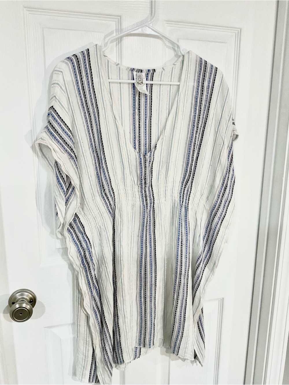 BECCA Radiance Stripe Tunic in White and Pink - Picture 2 of 4